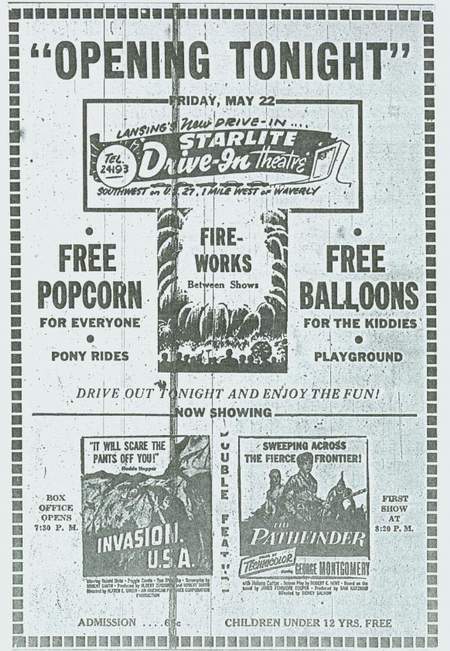 Starlite Drive-In Theatre - GRAND OPENING AD MAY 22 1953